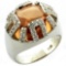Precious 2.22ct Champagne Quartz Concave Dome Ring
