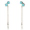 Classy 5.00ct Turquoise Chain Dangle Earrings