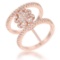 Gold-pl. .40ct White Sapphire Clover Wrap Ring