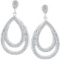 Round 1.96ct White Topaz Double Teardrop Earrings