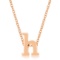 Rose Gold Tone Initial Small Letter H Necklace