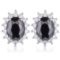 Oval Cut .56ct Black Onyx & White Topaz Earrings