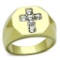 Two Tone Gold-pl .60ct White Sapphire Cross Ring