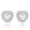 Heart 4.84ct White Topaz Double Halo Earrings