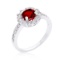 Round Cut 2.10ct Garnet & Topaz Halo Ring
