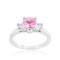 Elegant 1.76ct Pink & White Sapphire 3-stone Ring