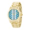 Gold Tone Blue Pattern 42mm Women's Watch