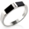 High Polished Dual Jet Onyx Ring