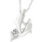 Cute Round .25ct White Topaz 2-dolphin Necklace
