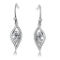 Round .25ct White Sapphire Eye Dangle Earrings