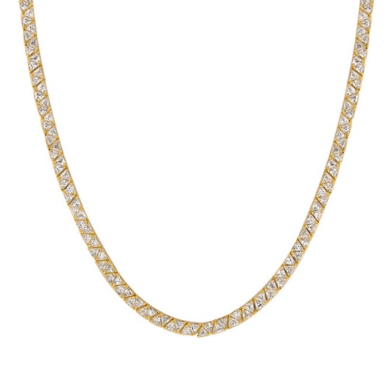18k Goldpl Trillion 35.28ct White Topaz Necklace