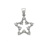Round .20ct White Sapphire Cute Star Pendant