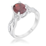 Oval 2.00ct Garnet & White Sapphire Twisted Ring