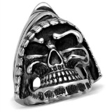 Edgy Hooded Skull Cocktail Ring