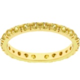 18k Gold-pl. .60ct Yellow Sapphire Eternity Ring