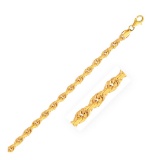 14k Gold Solid Diamond Cut Rope Chain