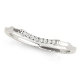14k Wgold Round .04ct Diamond Waved Wedding Ring