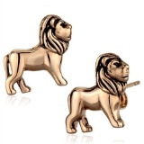 Rose Gold-ion Detailed Lion Stud Earrings