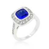 Cushion Cut 1.61ct Blue & White Topaz Halo Ring