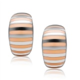 Retro High Polish Epoxy Peach Pattern Earrings