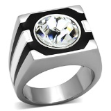 Round 6.84ct White Sapphire Men's Ring