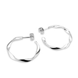 High Polished Round Twisted Hoop Earrings