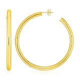 14k Gold Polished Hoop Earrings