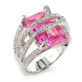 Dazzling 4.32ct Pink & White Topaz Statement Ring