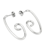 High Polished Curved Chain Earrings