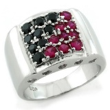 Alluring 1.98ct Onyx & Ruby Cocktail Ring
