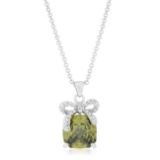 Cushion Cut 13.16ct Peridot & White Topaz Necklace