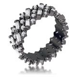 Baguette & Round 2.20ct White Topaz Eternity Band