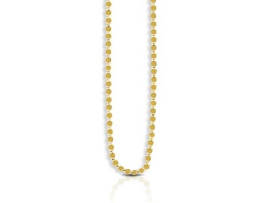 14k Gold Oval Mirror Chain Necklace 18"