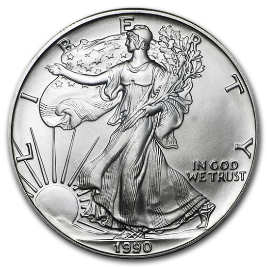 1990 1 Oz American Silver Eagle Bu
