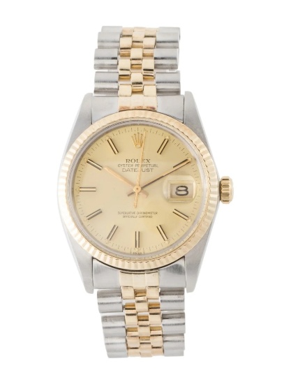 Rolex Datejust 14k Gold Chmp Dial Men's 36mm