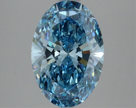 Fancy Blue Oval Cut 3.10ct Vs2 Lab Diamond