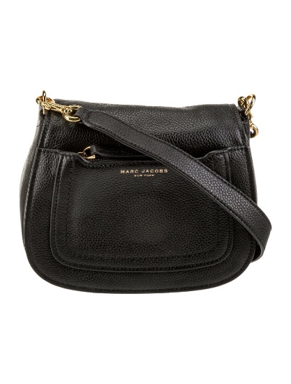 Marc Jacobs Black Lthr Gold-tone Hdw Crossbody Bag