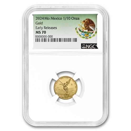 2024 Mexico 1/10 Oz Gold Libertad Ms-70 Ngc (er)