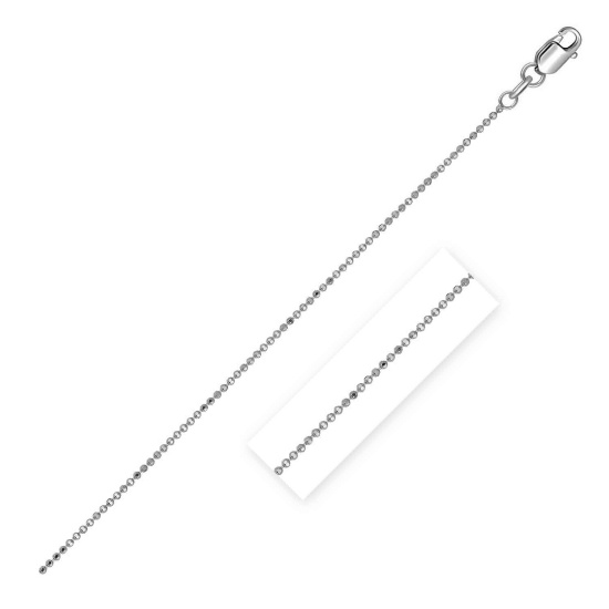 14k White Gold Diamond-cut Bead Chain 1.0mm