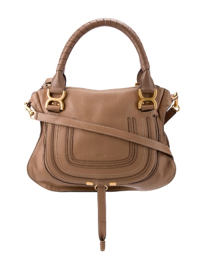 Chloe Brown Leather Gold-tone Hdw Zip Shldr Bag