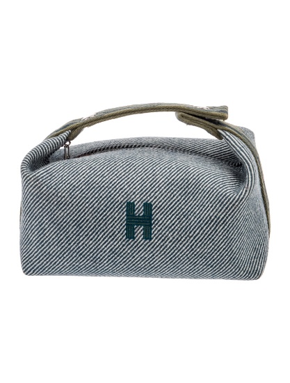 Hermes Bleu Abysse Wool Pd-plated Top Hdl Bag