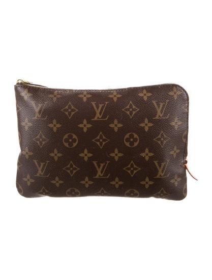 Louis Vuitton Mono Pm Brn Gold-tone Hdw Portfolio