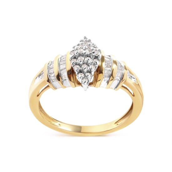 10k Gold .50ct Diamond Pear Shaped Cluster Ring