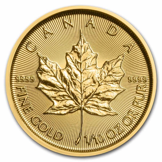 2022 Canada 1/10 Oz Gold Maple Leaf Bu