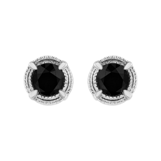 Striking .75ct Black Diamond Stud Earrings