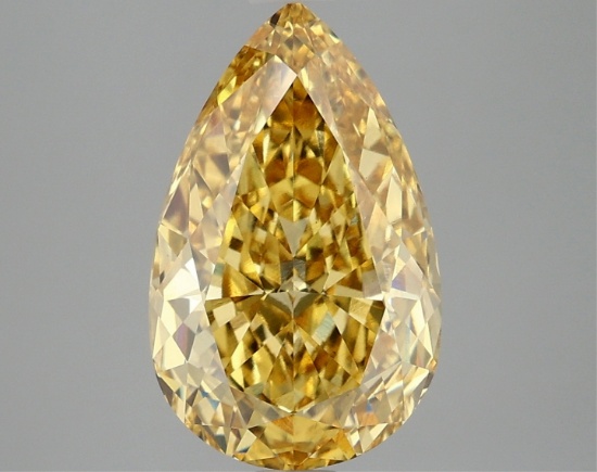 Fancy Yellow Pear Cut 4.09ct Vs1 Lab Diamond