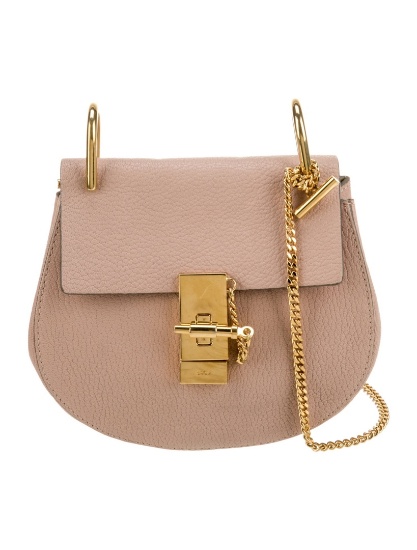 Chloe Neutrals Leather Pull-through Crossbody Bag