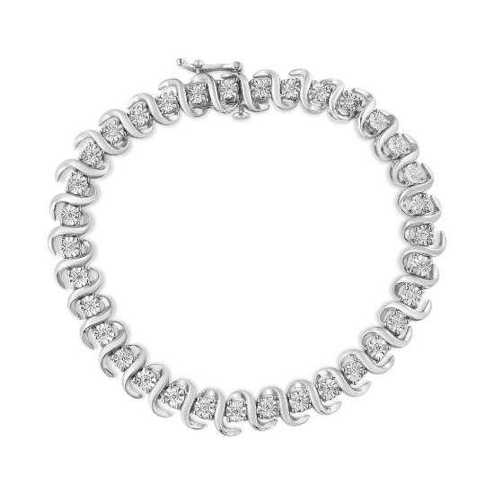 Striking .33ct Diamond S-link Tennis Bracelet