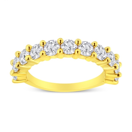 14k Gold-pl. Round 1.00ct Diamond 11-stone Ring
