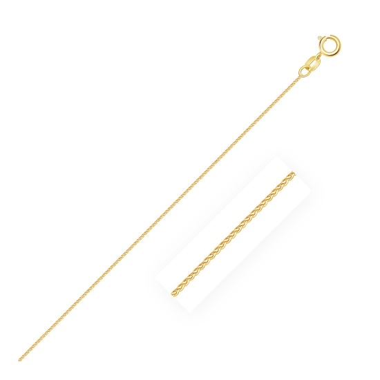 14k Gold Diamond-cut Round Wheat Chain 0.6mm